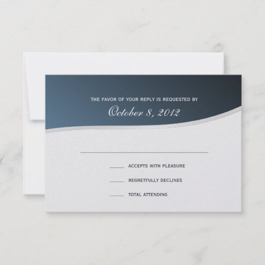 Silver Blue 3.5 x 5応答カード 出欠カード (正面)