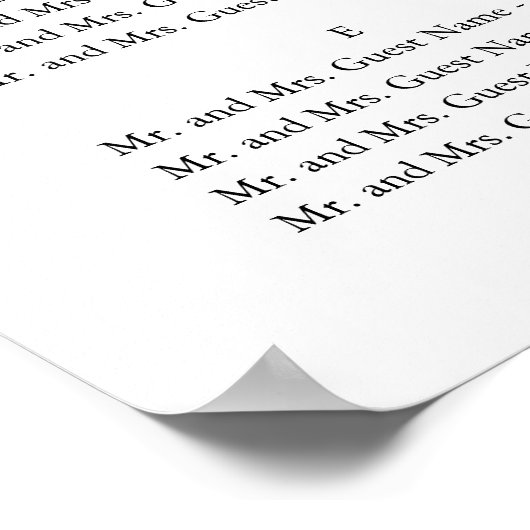 Silver Blue Eucalyptus Greenery Seating Chart ポスター (角)