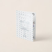 SILVER BLUE Hanukkahフォトカード – 花のフローラ 箔カード (正面)