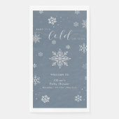 Silver Blue Magical Snowflake Baby Shower Welcome (正面)