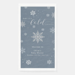 Silver Blue Magical Snowflake Baby Shower Welcome