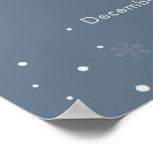 Silver Blue Magical Snowflake Baby Shower Welcome  ポスター (角)