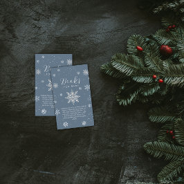 Silver Blue Magical Snowflake Books Baby Shower エンクロージャーカード