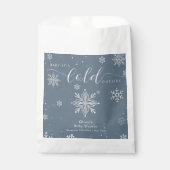 Silver Blue Magical Winter Snowflake Baby Shower  フェイバーバッグ (正面)