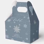 Silver Blue Magical Winter Snowflake Baby Shower フェイバーボックス (裏面)
