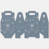 Silver Blue Magical Winter Snowflake Baby Shower フェイバーボックス (見開き)
