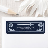 Silver Blue Medieval Fantasy Sword Wedding Label ラベル (インサイチュ)