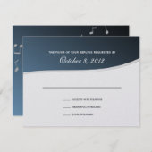 Silver Blue Music Response Card 出欠カード (正面/裏面)