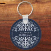 Silver Blue Sword Bridesmaid Royal Wedding Gift キーホルダー (正面)