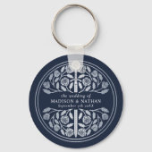 Silver Blue Sword Bridesmaid Royal Wedding Gift キーホルダー (裏面)