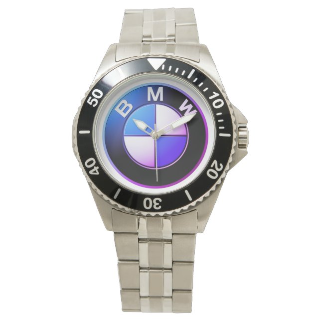 Silver BMWは、すべてのあなたの車の愛好家のための時計 腕時計 (正面)
