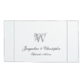 Silver Border & Monogram Names Chic Wedding 枕カバー (裏面)