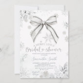 Silver Bow Winter A Merry Little Bridal Shower 招待状 (正面)
