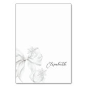 Silver Bow Winter Table Place Card  テーブルナンバー (正面)