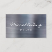 Silver Brushed Metal Script Microblading 名刺 (正面)
