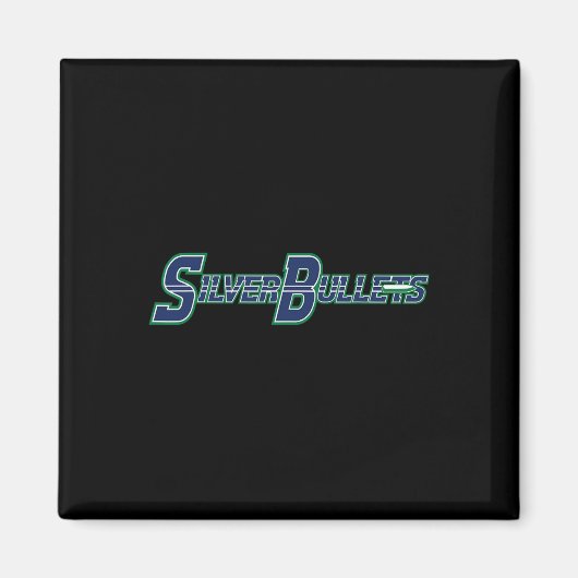 Silver Bullets Softll - 青ロゴ マグネット (正面)