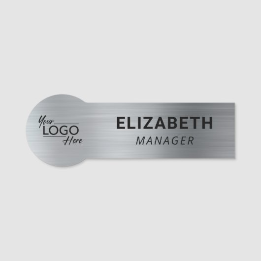 Silver Business Logo 名札 (正面)