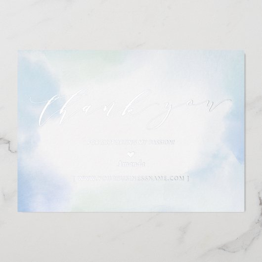 Silver Business Logo Thank you Package Insert 箔招待状 (正面)