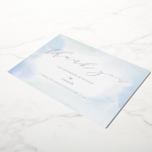 Silver Business Logo Thank you Package Insert 箔招待状 (回転した状態)