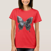 Silver Butterfly with Open Wings Elegant Tシャツ (正面)