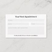 Silver Caduceus Black Gold Medical Reminder 予約カード (裏面)