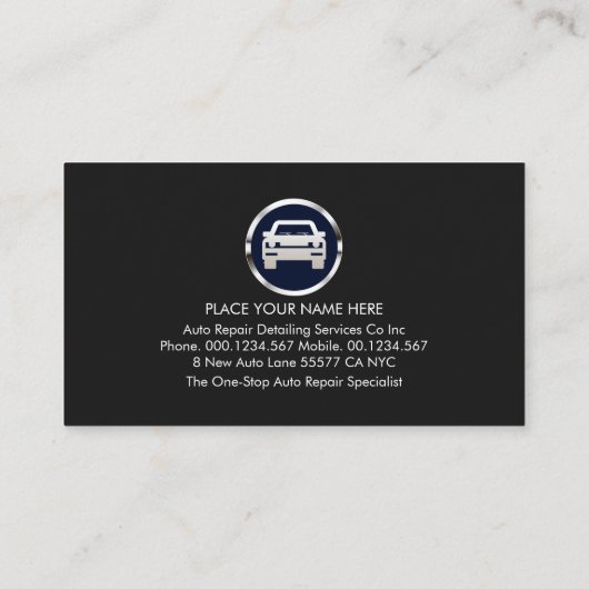 Silver Chain-Wheel Sprocket Spanner Auto Repairs 名刺 (裏面)