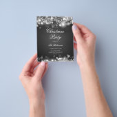 Silver Christmas Lights招待状プログラム&メニュー チラシ (手)