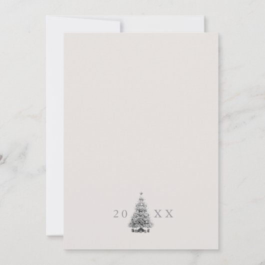 Silver Christmas Tree Bow Corporate Holiday Party  招待状 (裏面)