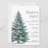 Silver Christmas Tree Christmas Party Invitation シーズンカード (正面)