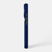 Silver Chrome Geometric Bull Blue Python iPhone 16ケース (左側面)