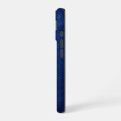 Silver Chrome Geometric Deer Blue Python iPhone 16ケース (左側面)