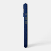 Silver Chrome Geometric Eagle Head Blue Python iPhone 16ケース (左側面)