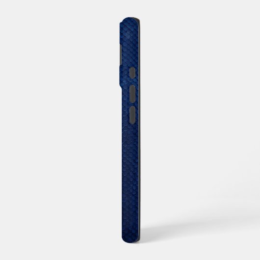 Silver Chrome Geometric Eagle Head Blue Python  iPhone 16ケース (左側面)