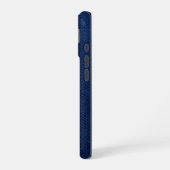 Silver Chrome Geometric Horse Blue Python iPhone 16ケース (左側面)