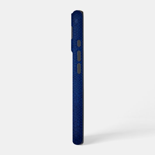 Silver Chrome Geometric Lynx Blue Python iPhone 16ケース (左側面)