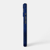 Silver Chrome Geometric Ram Blue Python iPhone 16ケース (左側面)