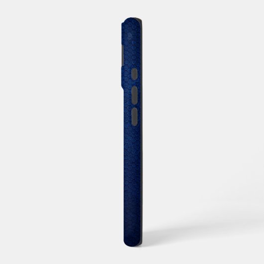 Silver Chrome Geometric Tiger Blue Python iPhone  16ケース (左側面)