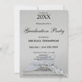 Silver Chrome Medical Caduceus Graduation | Photo 招待状 (正面)