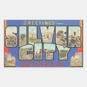Silver City New Mexicoからの挨拶(ヴィンテージ) 長方形シール (正面)