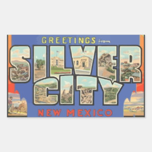 Silver City New Mexicoからの挨拶(ヴィンテージ) 長方形シール