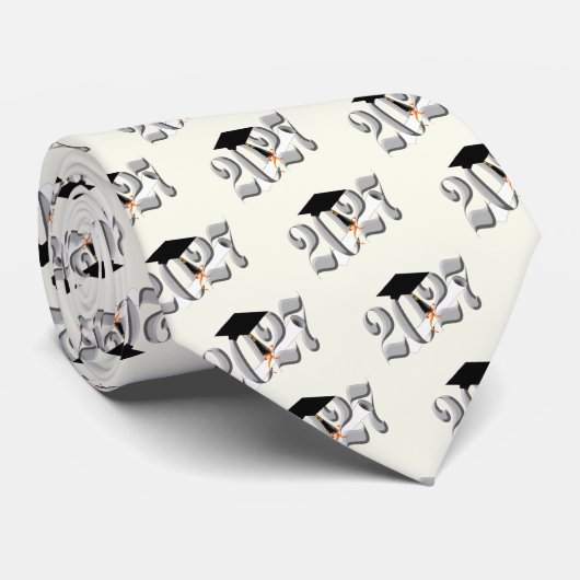 Silver Class of 2027 Graduation ネクタイ (ロール)