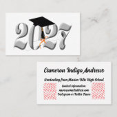 Silver Class of 2027 Graduation 名刺 (正面/裏面)