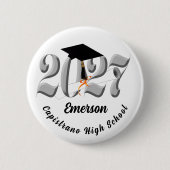 Silver Class of 2027 Graduation 缶バッジ (正面)