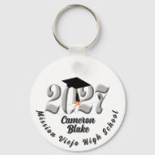 Silver Class of 2027 Photo Graduation キーホルダー (正面)