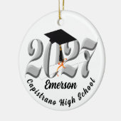 Silver Class of 2027 Photo Graduation セラミックオーナメント (左)