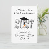 Silver Class of 2027 Photo Graduation 招待状 (スタンド正面)