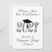 Silver Class of 2027 Photo Graduation 招待状 (正面)