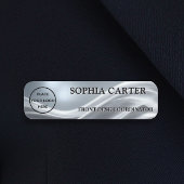 Silver Cloth Classic Name Badge Custom 名札