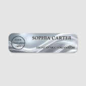 Silver Cloth Classic Name Badge Custom 名札 (正面)