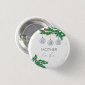 Silver Clothes Ornaments Mother To Be Baby Shower  缶バッジ (正面&裏面)